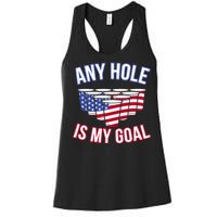 Any Goal Is A Hole USA Beer Bong Party Women's Racerback Tank