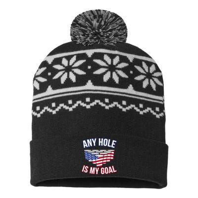 Any Goal Is A Hole USA Beer Bong Party USA-Made Snowflake Beanie