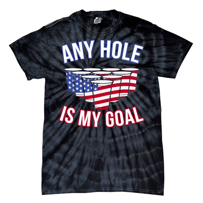 Any Goal Is A Hole USA Beer Bong Party Tie-Dye T-Shirt