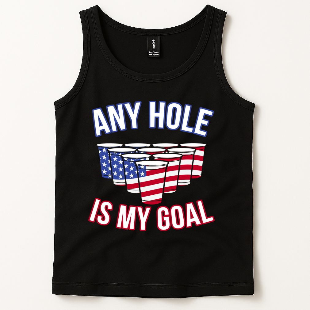 Any Goal Is A Hole USA Beer Bong Party Tank Top
