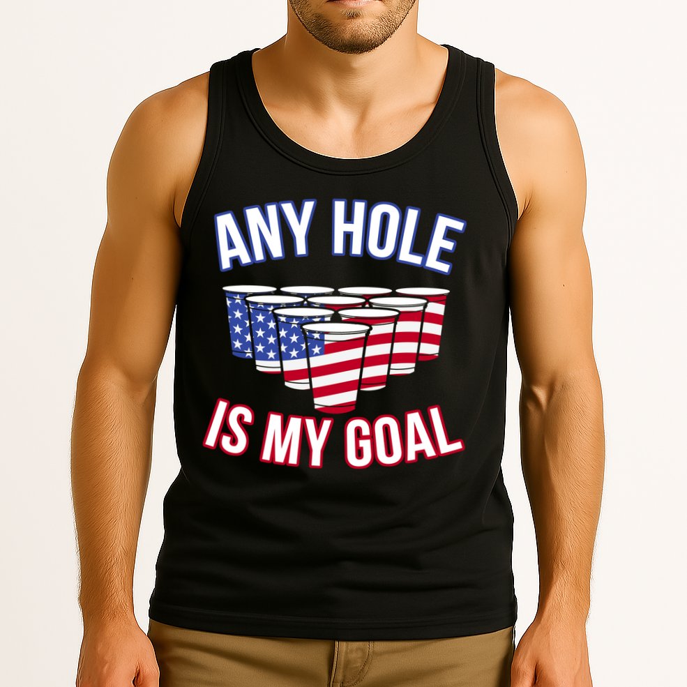 Any Goal Is A Hole USA Beer Bong Party Tank Top
