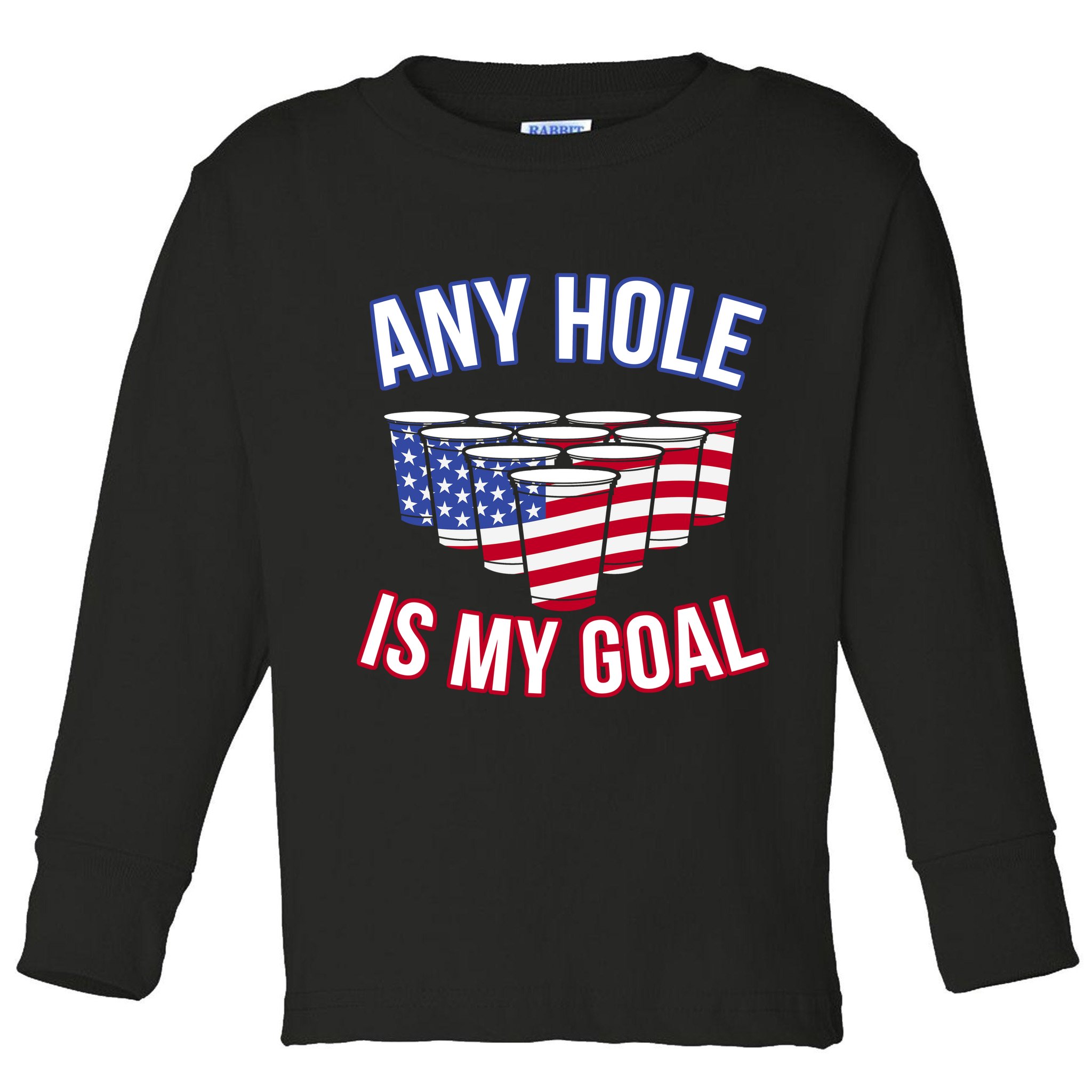 Any Goal Is A Hole USA Beer Bong Party Toddler Long Sleeve Shirt