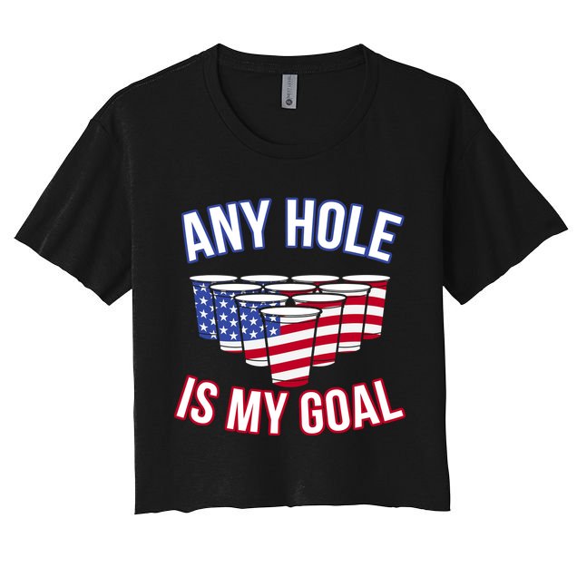 Any Goal Is A Hole USA Beer Bong Party Crop Top