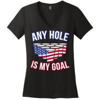 Any Goal Is A Hole USA Beer Bong Party Women's V-Neck T-Shirt