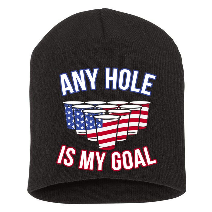 Any Goal Is A Hole USA Beer Bong Party Short Acrylic Beanie