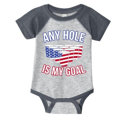 Any Goal Is A Hole USA Beer Bong Party Infant Baby Jersey Bodysuit