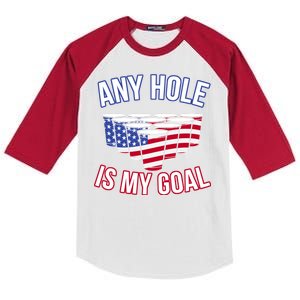 Any Goal Is A Hole USA Beer Bong Party Kids Colorblock Raglan Jersey