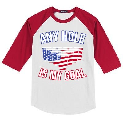 Any Goal Is A Hole USA Beer Bong Party Kids Colorblock Raglan Jersey