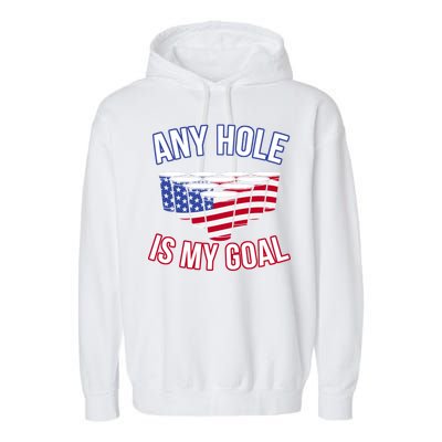 Any Goal Is A Hole USA Beer Bong Party Garment-Dyed Fleece Hoodie