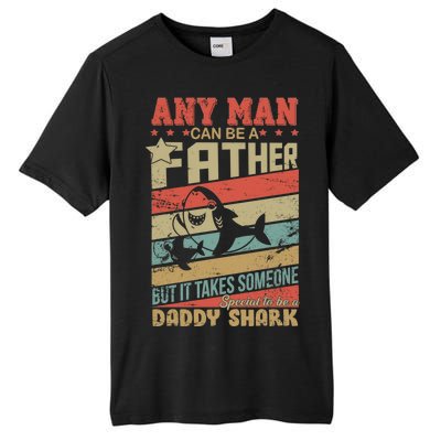 Any Man Can Be A Father Daddy Shark Tall Fusion ChromaSoft Performance T-Shirt