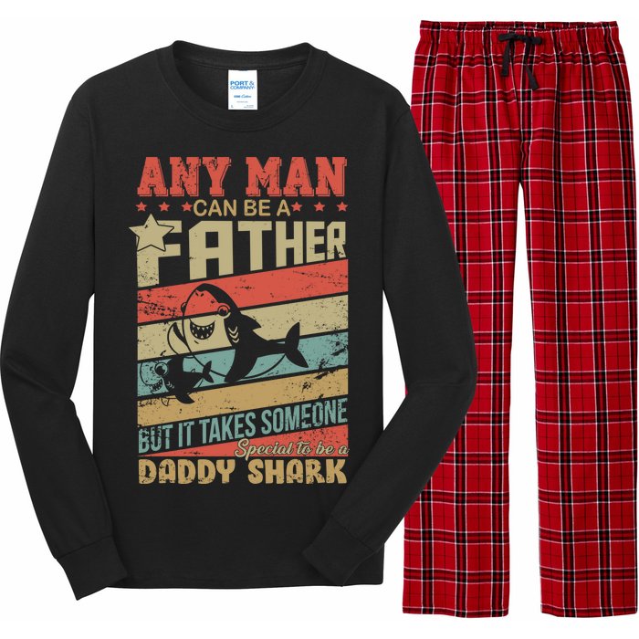 Any Man Can Be A Father Daddy Shark Long Sleeve Pajama Set