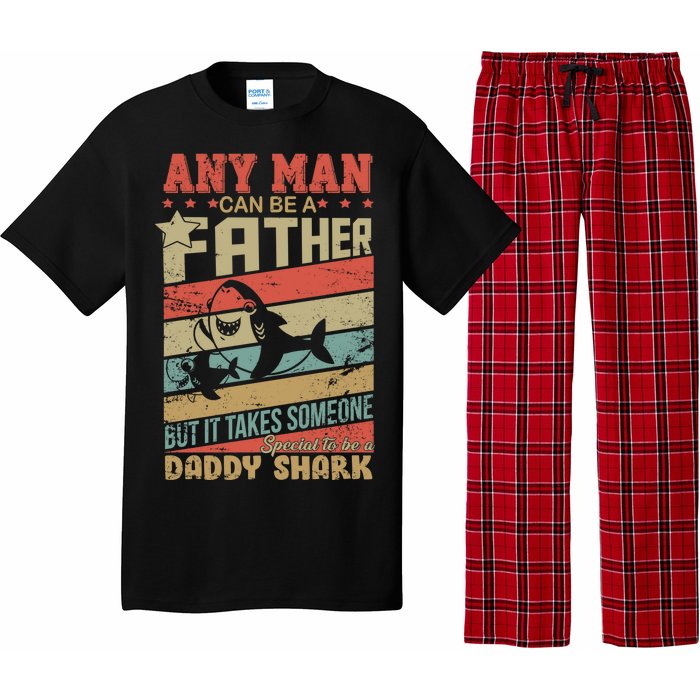 Any Man Can Be A Father Daddy Shark Pajama Set