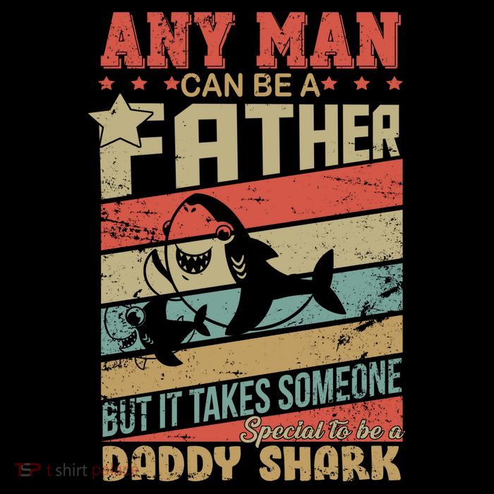 Any Man Can Be A Father Daddy Shark Cooling Performance Long Sleeve Crew