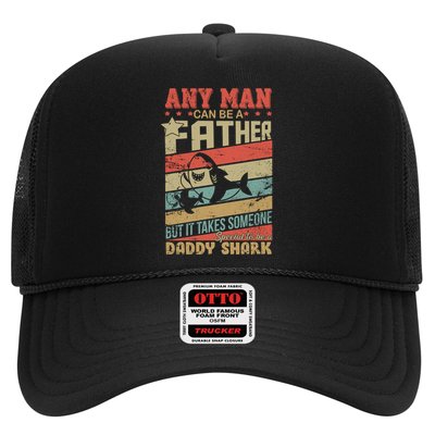 Any Man Can Be A Father Daddy Shark Trucker Hat