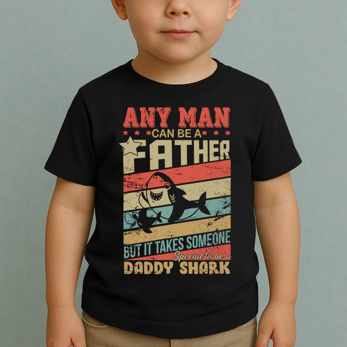 Any Man Can Be A Father Daddy Shark Toddler T-Shirt