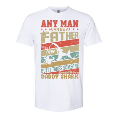 Any Man Can Be A Father Daddy Shark Softstyle® CVC T-Shirt