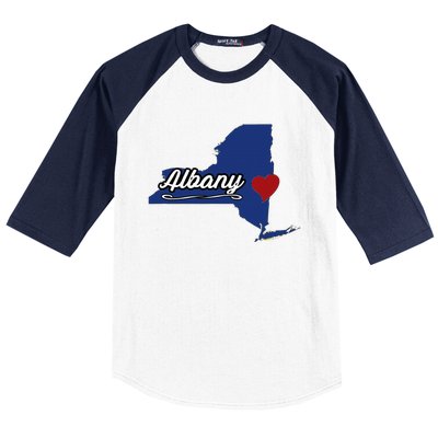 ALBANY New York NY State USA Cute Souvenir City Baseball Sleeve Shirt