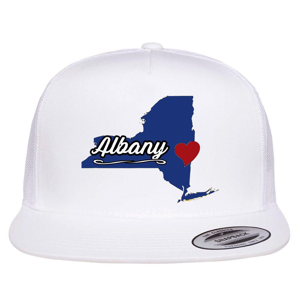 ALBANY New York NY State USA Cute Souvenir City Flat Bill Trucker Hat