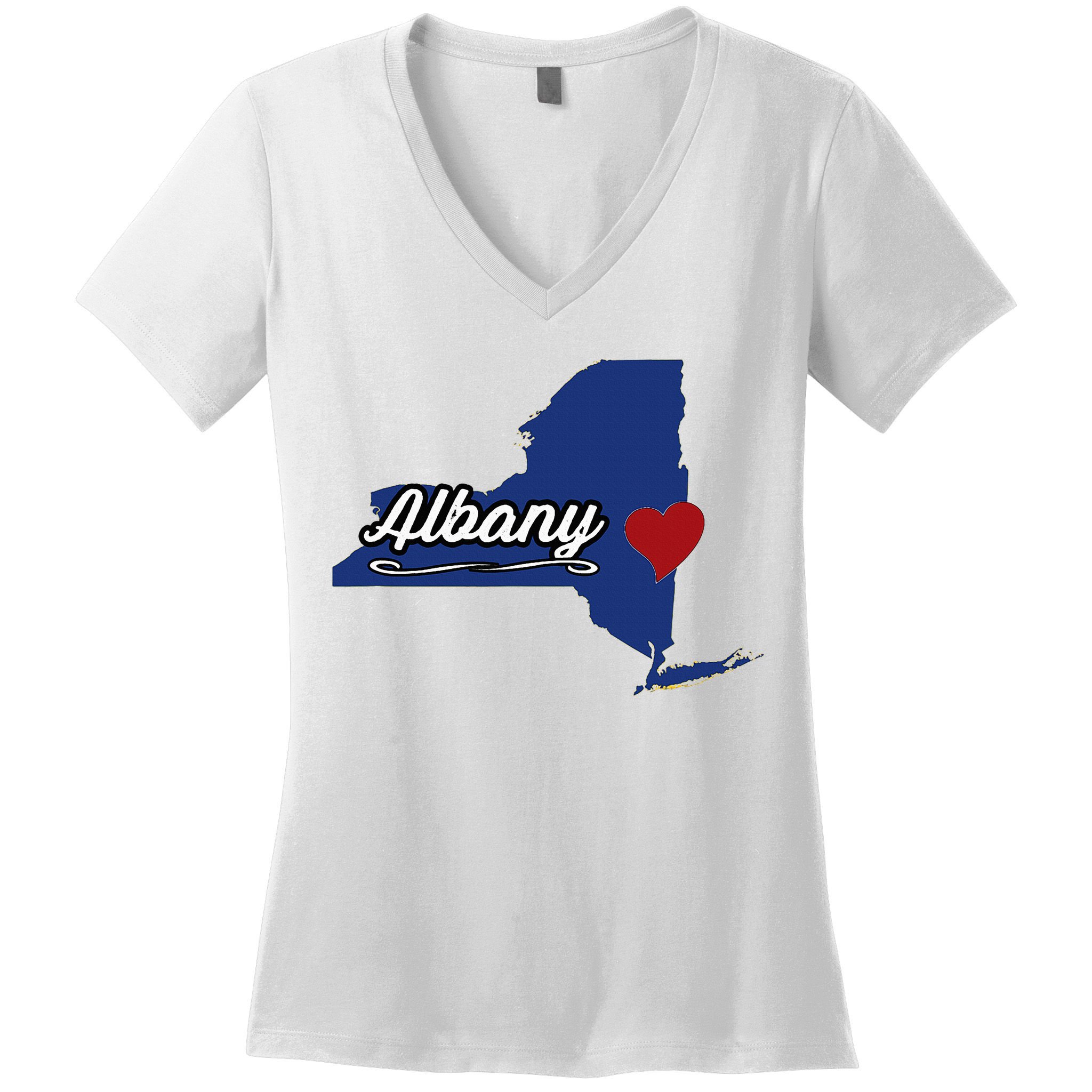 ALBANY New York NY State USA Cute Souvenir City Women's V-Neck T-Shirt