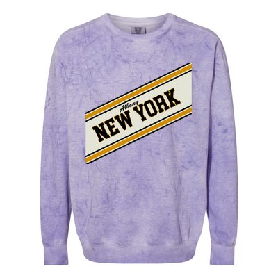 Albany New York Varsity Logo Colorblast Crewneck Sweatshirt