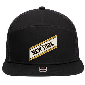 Albany New York Varsity Logo 7 Panel Mesh Trucker Snapback Hat