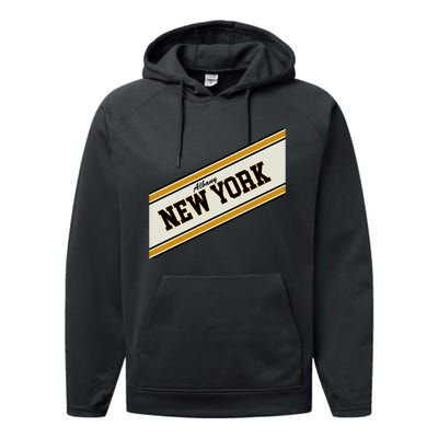 Albany New York Varsity Logo Performance Fleece Hoodie