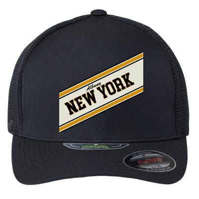 Albany New York Varsity Logo Flexfit Unipanel Trucker Cap