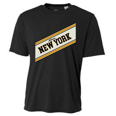 Albany New York Varsity Logo Cooling Performance Crew T-Shirt