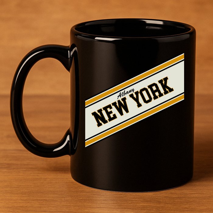 Albany New York Varsity Logo 11oz C Handle Ceramic Mug