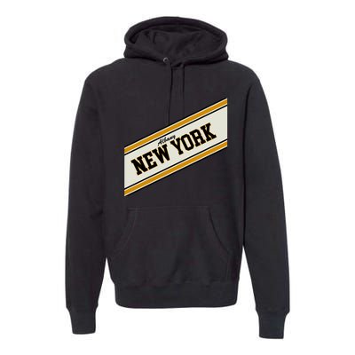 Albany New York Varsity Logo Premium Hoodie