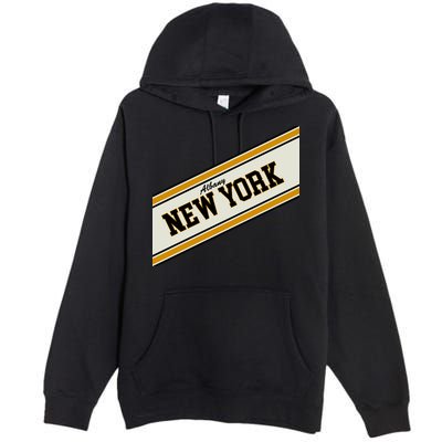 Albany New York Varsity Logo Premium Pullover Hoodie