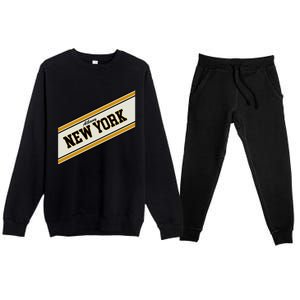 Albany New York Varsity Logo Premium Crewneck Sweatsuit Set