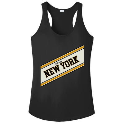 Albany New York Varsity Logo Ladies PosiCharge Competitor Racerback Tank