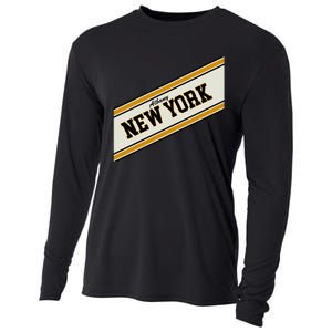 Albany New York Varsity Logo Cooling Performance Long Sleeve Crew