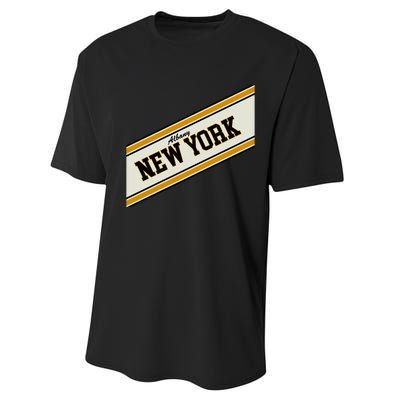 Albany New York Varsity Logo Performance Sprint T-Shirt