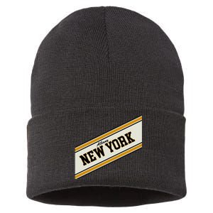 Albany New York Varsity Logo Sustainable Knit Beanie