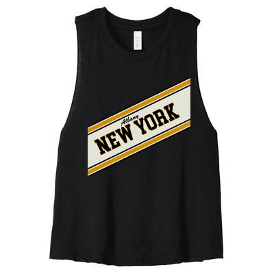 Albany New York Varsity Logo Women's Racerback Cropped Tank