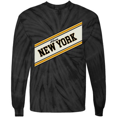 Albany New York Varsity Logo Tie-Dye Long Sleeve Shirt