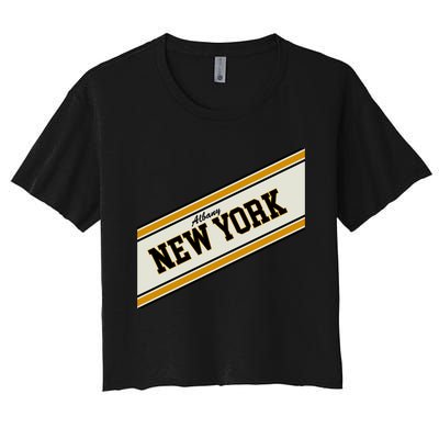 Albany New York Varsity Logo Women's Crop Top Tee