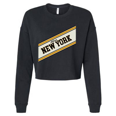 Albany New York Varsity Logo Cropped Pullover Crew