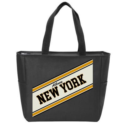 Albany New York Varsity Logo Zip Tote Bag