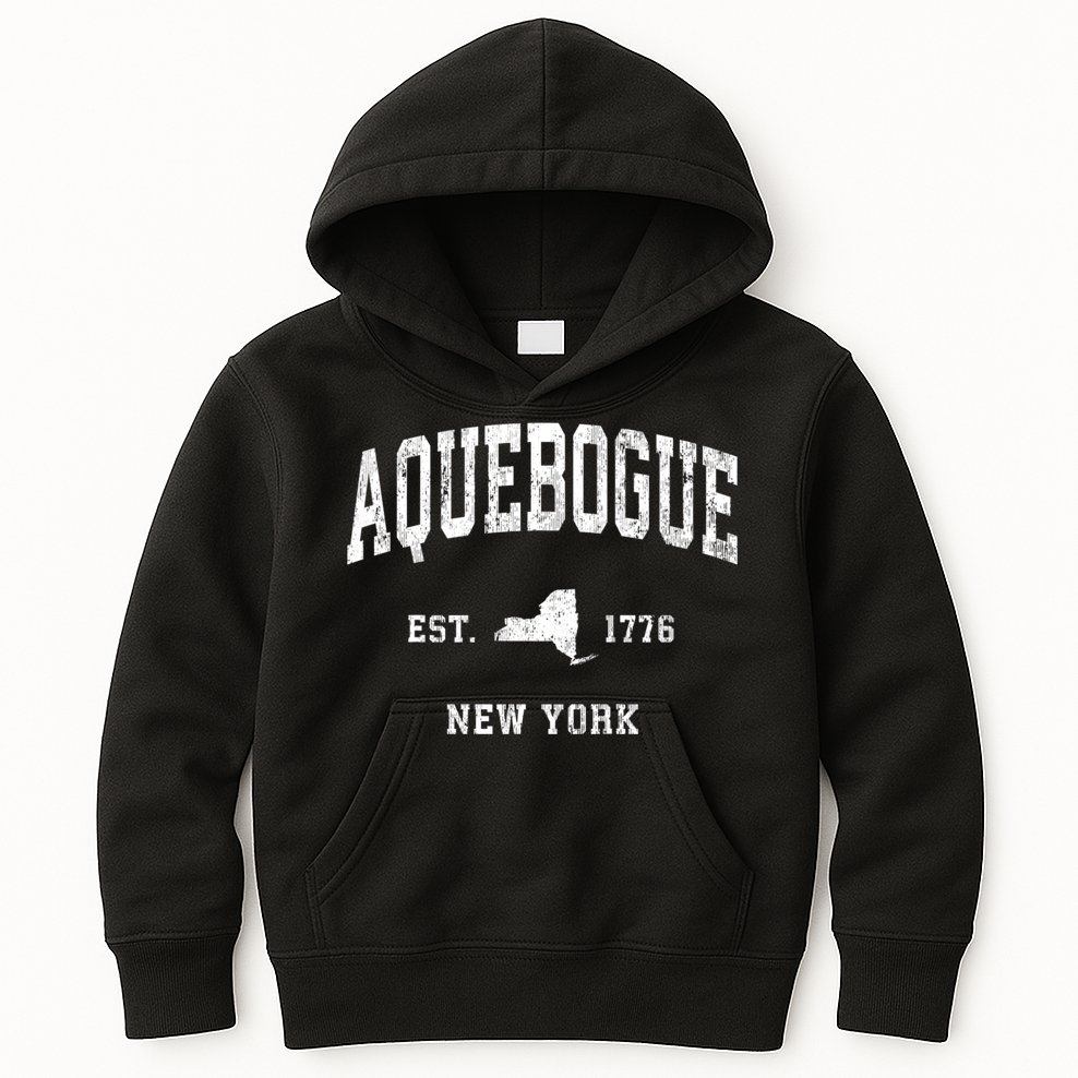 Aquebogue New York Ny Vintage Athletic Kids Hoodie
