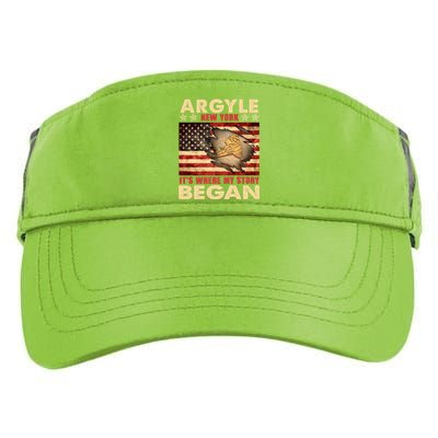 Argyle New York Usa Flag Independence Day Meaningful Gift Adult Drive Performance Visor