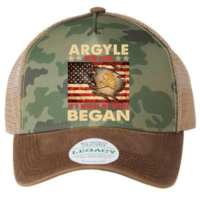 Argyle New York Usa Flag Independence Day Meaningful Gift Legacy Tie Dye Trucker Hat