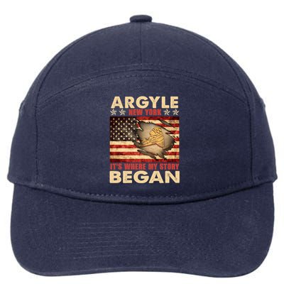 Argyle New York Usa Flag Independence Day Meaningful Gift 7-Panel Snapback Hat