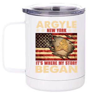 Argyle New York Usa Flag Independence Day Meaningful Gift 12 oz Stainless Steel Tumbler Cup