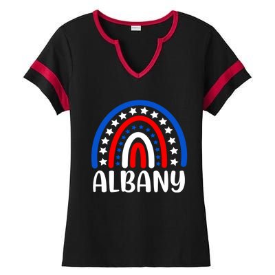 Albany New York Gift I Love Albany Usa Gift Ladies Halftime Notch Neck Tee