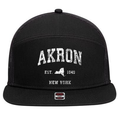 Akron New York Ny Vintage 7 Panel Mesh Trucker Snapback Hat