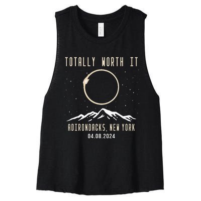 Adirondacks New York 2024 Total Solar Eclipse Women's Racerback Cropped Tank