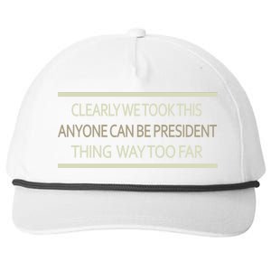 Anyone Can Be President Snapback Five-Panel Rope Hat